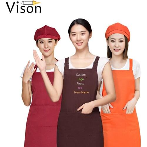 Womens Fashion Womens High Quality Adjustable Cotton Kitchen Apron for Cooking Baking Restaurant aprons