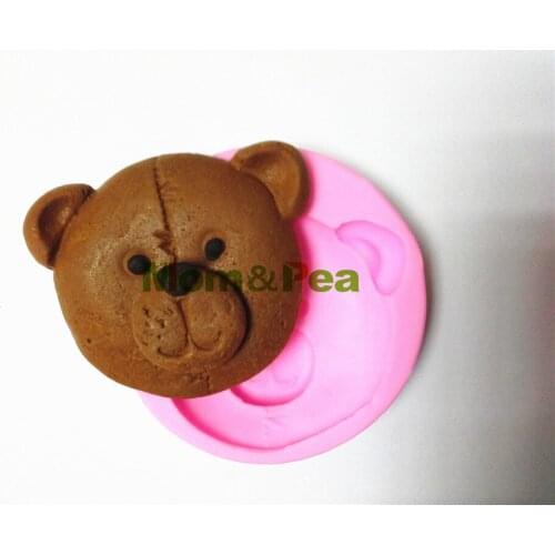 Mom&Pea 0020 Free Shipping Bear Head Shaped Silicone Mold Cake Decoration Fondant Cake 3D Mold Food Grade Silicone Mould