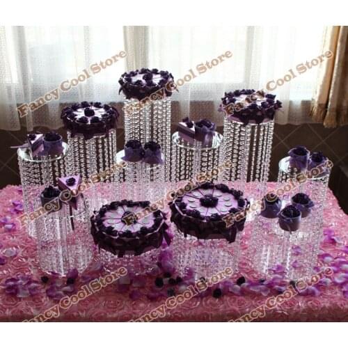 11PCS/lot wedding crystal transparent acrylic Cake Stand-wedding centerpiece-Party cake decoration-wedding cake display-11B1