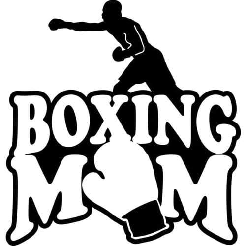 12.3*12.9CM BOXING MOM Silhouette Decor Car Stickers Vinyl Accessories High Quality Decals