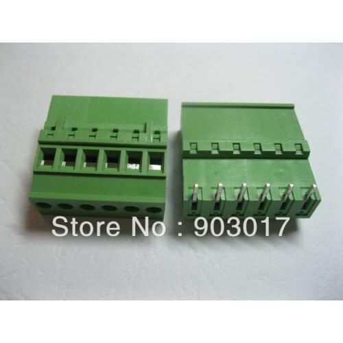120 Pcs Per Lot 5.08A 5.08mm Angle 6 pin Screw Terminal Block Connector Pluggable Type 2EDCD-2EDCR-5.08A HOT Sale