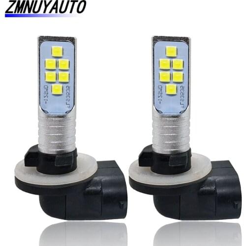 2PCS H27 LED H27W/1 880 H27W/2 881 Led Fog Light H27W Bulb 12SMD 3535 Car Daytieme Running Lights Auto Driving Lamp 12V