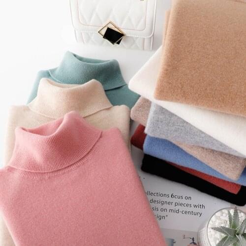 2020 autumn and winter new woolen sweater women 100% wool knit sweater soft and fashionable ladies turtleneck sweater outer wear