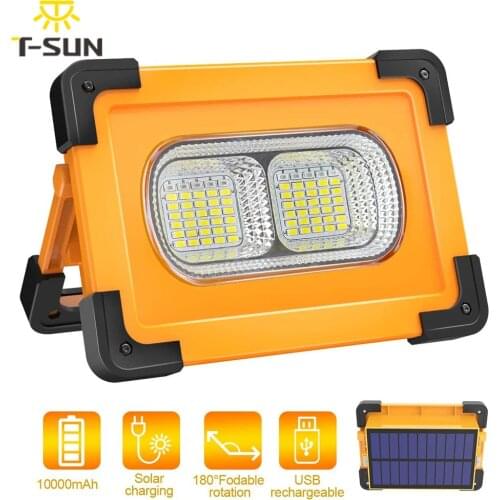 80W 11000mAh Solar Portable Work Light USB+Solar Charging Solar Camping Lamp Super Bright Led Portable Spotlight LED Flashlight