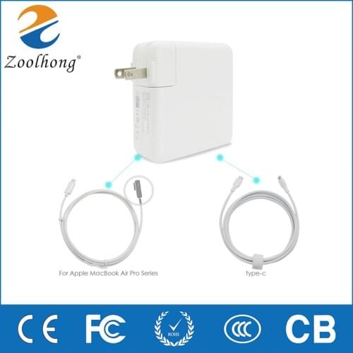 87W USB-C Power Adapter With 1.8M Type-C Charging and USB-C To MacSafe 1 Cable Cord For 45W 60W Macbook