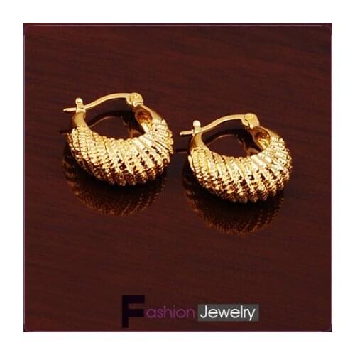 Jewellery Fabulous womens yellow gold GF moon earring silkworm 18mmNot satisfied, 7 days no reason to refund