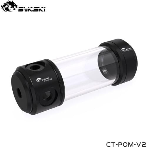 Bykski Computer Water Cooling Cylindrical Reservoir,150MM Water Tank, POM +Acrylic Material,Black,White CT-POM-V2