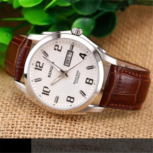 BINLUN Mens Watches for Women Luminous Automatic Watch Male Week Date Display Pointer Luxury Mechanical Waterproof Wristwatch