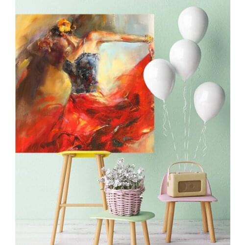 DIY painting by numbers dance tango artist figure painting decorative painting adult hand-painted painting