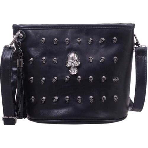 Skull Design Women Messenger Bags Handbags Shoulder Bags Satchel Clutch Girl Black Skull Crossbody Bag Bolsas Borse Feminina Hot