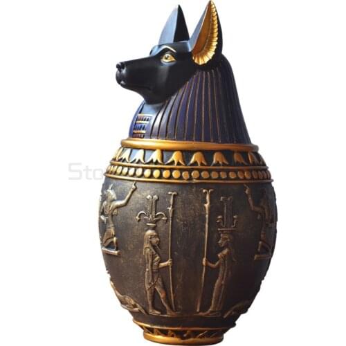 Ancient Egypt Cat God Canopic Jar Storage Figurines Pharaoh Saint Resin Art&Craft Home Decoration