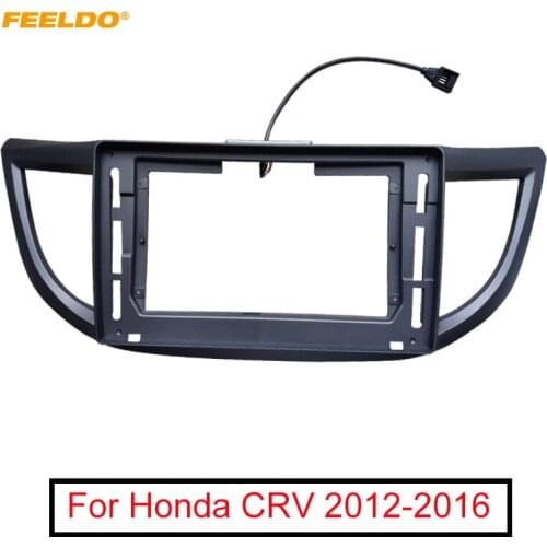 FEELDO Car Audio 10.1" Big Screen Fascia Frame Adapter With Lamp Panel For Honda CRV 2Din Dash Fitting Panel Frame Kit