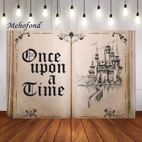 Mehofond Photography Background Fairytale Book Once Upon a Time Castle Princess Baby Shower Birthday Party Backdrop Photo Studio