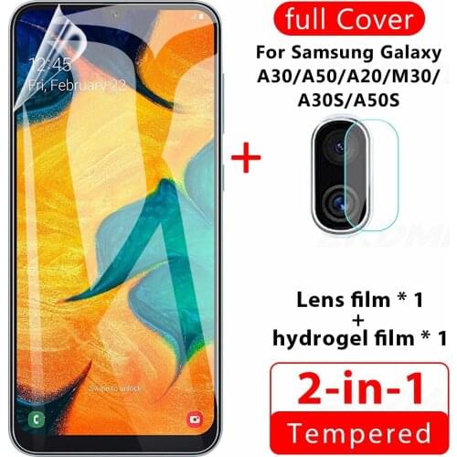 2 in 1 Hydrogel Film For Samsung Galaxy A20 A30 A50 A50S Camera Lens Screen Protector Glass For Samsung Galaxy A30 A30S Glass