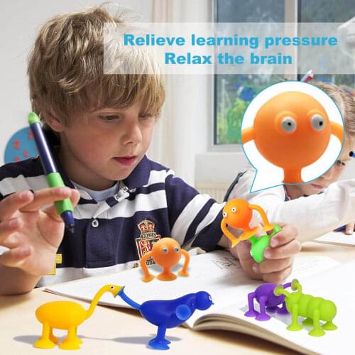 DIY Assembled Sucker Suction Toy Silicone Building Blocks With Eggshell Storage Sensory Fidget DecompressionToys Educational Toy