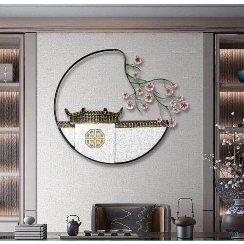 Chinese Wrought Iron Flower Paniting Wall Sticker Decoration Home Livingroom Wall Hanging Ornaments Hotel Club Wall Mural Crafts