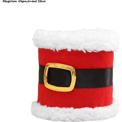 Cute Red Inner Circle Santa Claus Clothing Napkin Ring Hotel Napkin Buckle Happy Christmas Day Thanksgiving Dinner Decoration