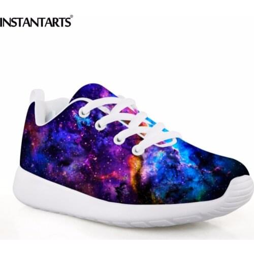 Fashion Children Casual Shoes Retro Galaxy Star Printed Lacing Sneakers for Girls Boys Lightweight Kids Baby Shoes