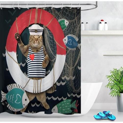 Cute Pink Bath Cat Creative Shower Curtain Shower Curtain Bathroom Mildew Resistant Waterproof Fabric For Bathtub Decor
