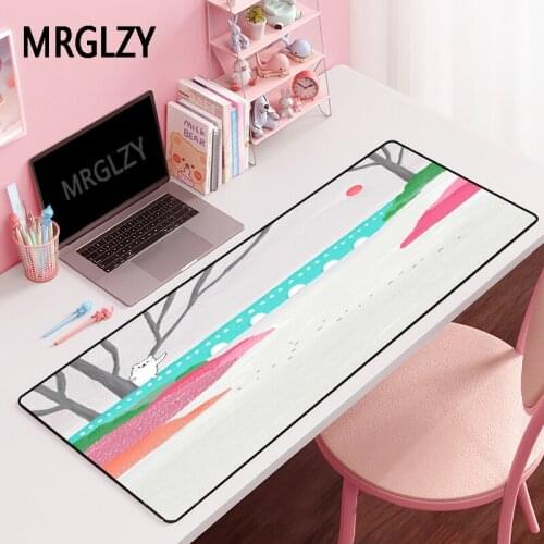 MRGLZY Creative Cute 400X900MM XXL Mouse Pad Genshin Impact Gamer Large DeskMat Computer Gaming Peripheral Accessories MousePads