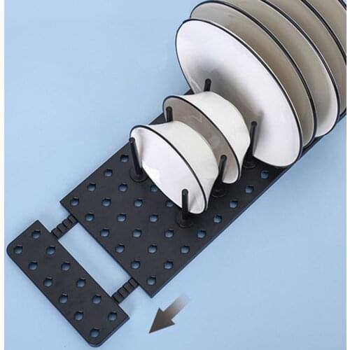 2021 New Retractable Adjustable Kitchen Dish Drain Rack Drawer-type Separated Storage Dish Cup Rack