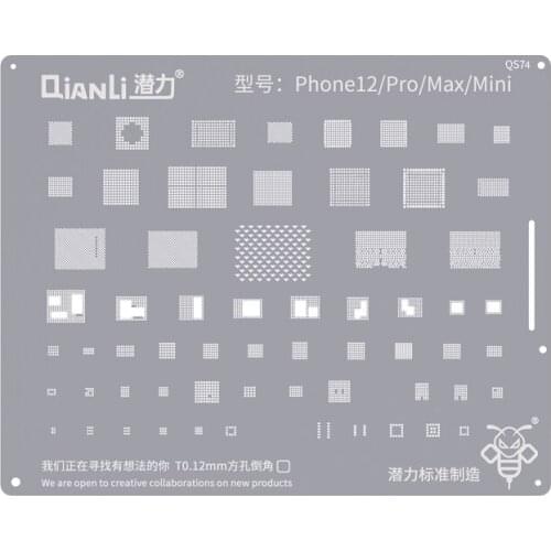 New Qianli BGA Reballing Stencil for iPhone 6/6S/7/8/X/XS MAX/XR/11PRO MAX 12 Pro IC Chip Planting Tin Template Plate Mesh