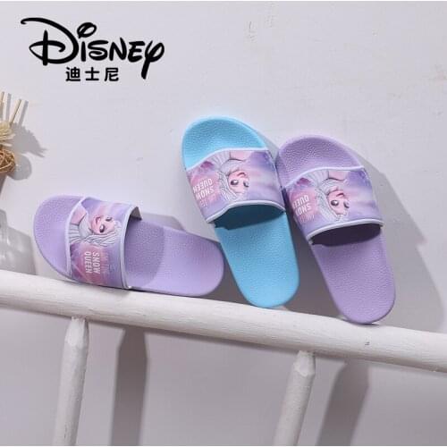 Disneys new elsa slippers non-slip indoor household cute frozen princess flip-flops outside swimming beach shoes
