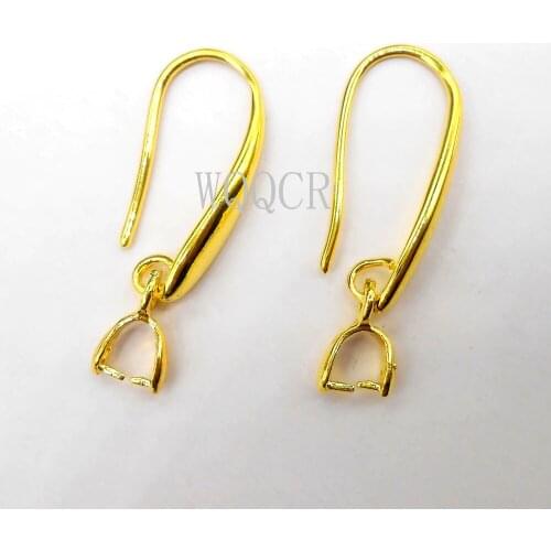 Top Quality 18K Gold Hook DIY Earring Parts Matte Surface Findings for Jewelry Making Component Accessories Wholesale 10PCS
