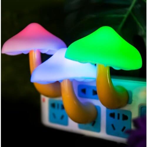 5Color Mushroom LED Lamp Child Night Light Gift Baby Warm Lamp Illumination Lighting Sensor Wall Socket Light Room Bedroom Decor