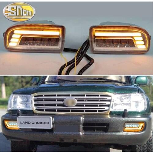 SNCN LED Daytime Running Light For Toyota Land Cruiser LC100 FJ100 Car Accessories Waterproof ABS 12V DRL Fog Lamp Decoration