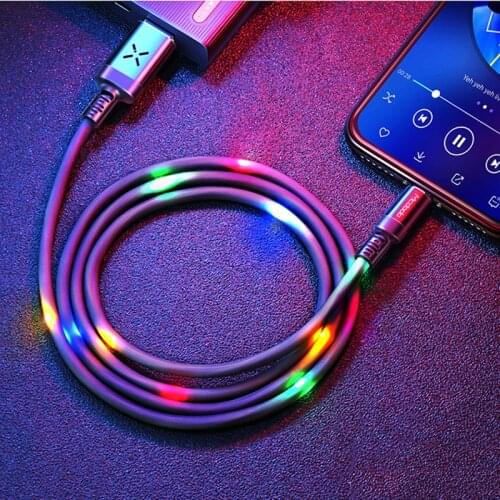 Luminous Voice Control USB Cable Type C Micro USB Phone Charger Cable Lighting Car Charger Cable Telephone Accessories