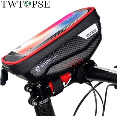 TWTOPSE Bicycle Bike Phone Bag Frame Front Head Top Tube Touch Screen Bag Rainproof 6.2 Inch Cycling MTB Mountain Road Bike Bag