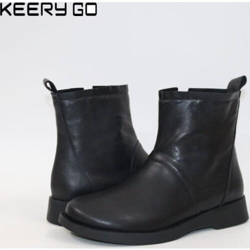 The new high-end cowhide leather inside comfortable warm female boots Womens Boots