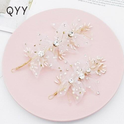QYY Austrian Crystal Handmade Headpieces Hair Accessories for Women Party Fashion Hair Jewelry Bride'Tiaras