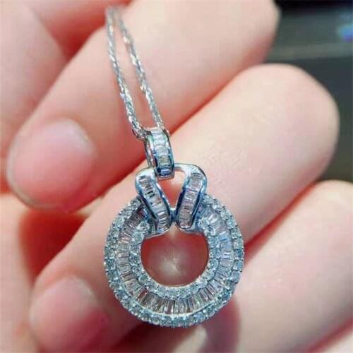 100% 925 Sterling Silver Moissanit Pendant Diamond Cz Engagement Wedding Pendants Necklaces for women Bridal Party Jewelry Gift