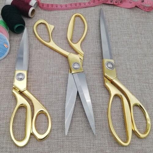 Stainless Steel Gold Scissors Fabric Cutting Machine Professional Tailor Sewing For Embroidery Scissors Craft DIY Fabric Cutter