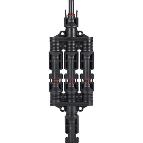 1 Pair Solar Panel T Branch Connectors Cable Coupler Combiner -1 Male to 3 Female(M/3F) and 1 Female to 3 Male(F/3M) with Wrench