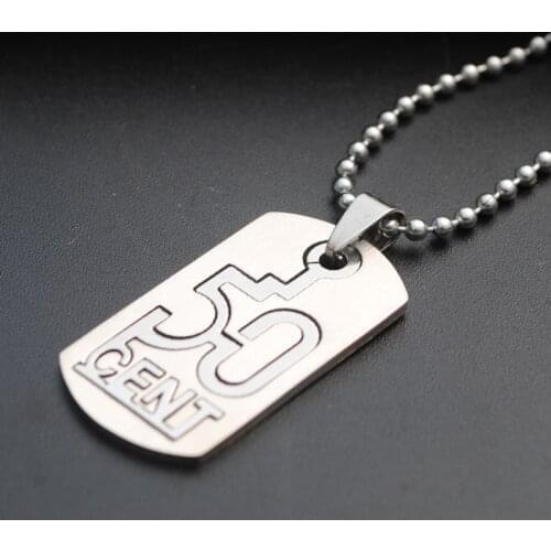 10 stainless steel digital 50 cent necklace double-layer Chinese number detachable English alphabet initials dollar necklace