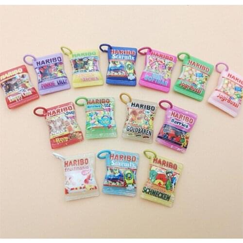 10pcs/lot Cute Cartoon Candy With Hook Flat Back Resin Art Supply Decoration Charm Craft Center Scrapbook Accessories