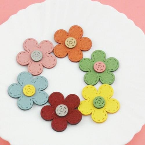 20pcs/lot flower Padded Patches Appliques For Clothes Sewing Supplies DIY Hair Decoration