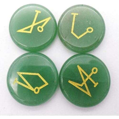 4Pcs/set 25x6mm Wholesale Natural Green Aventurine Seven Chakras Reiki Healing CAB DIY Jewelry Accessories S175