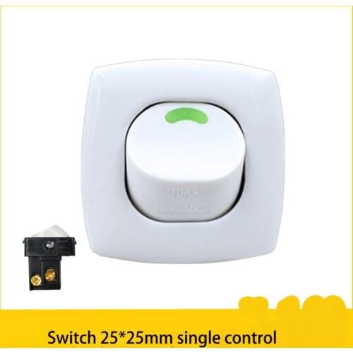 86 type bedside cabinet switch button central control board switch small button opening 25*25mm single control