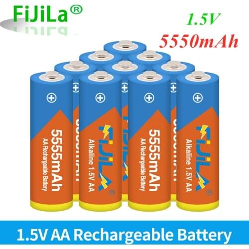 2021 lot AA battery 5555 1.5 v Rechargeable battery AA 5550mAh Alkaline1.5V Rechargeable Battery For Clock Toys Camera battery