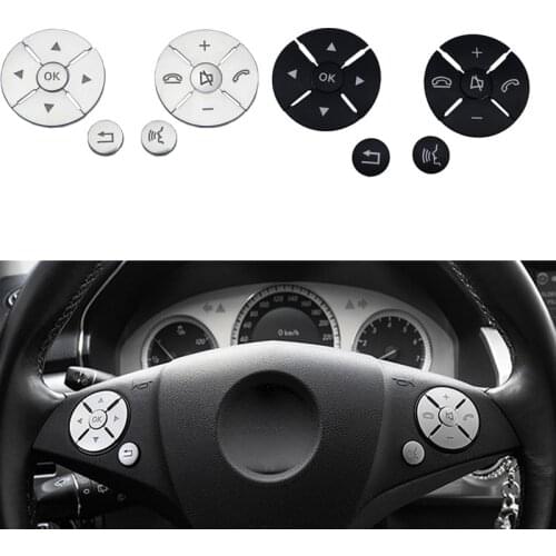Car Interior Steering Wheel Button Switch Trim Cover Sticker For Mercedes Benz C E S Class W204 W212 W221 GLK X204 C200 C250