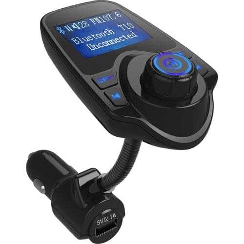 T10 Car MP3 Player Bluetooth FM Transmitter Wireless Adapter Handsfree Car Kit USB Charger With LCD Display Screen TF Card Slot