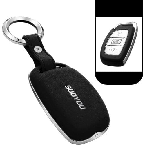 Genuine Leather Galvanized Alloy Car Key Case Cover For Hyundai Hb20 I30 IX20 Solaris 2017 Creta Getz I10 I20 IX25 IX35