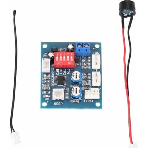 Four-wire PWM fan thermostat computer cooling, fan temperature control module automatic temperature control speed DC 12V