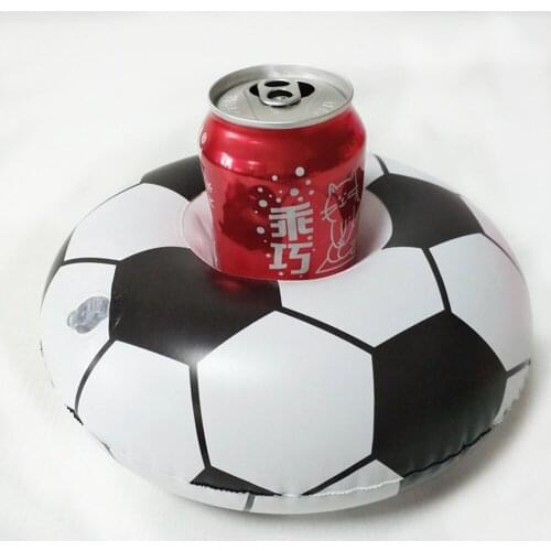 Soccer Inflatable Floating Water Cup Holder Pool Party Beverage Coaster Toys Water Fun Fashion Beach Coasters Pool Float Ring