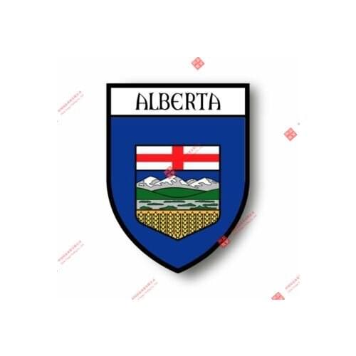 Personality Stickers Decal Souvenir Vinyl Car Shield City Flag World Crest Canada Alberta Car Window Body Decorative Sticker