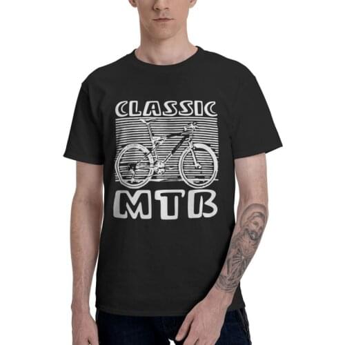 Classic Mountain Bike T Shirt Men Short Sleeve Cotton T-shirt Full Suspension MTB Biking Tee Tops Novelty Tshirt Gift